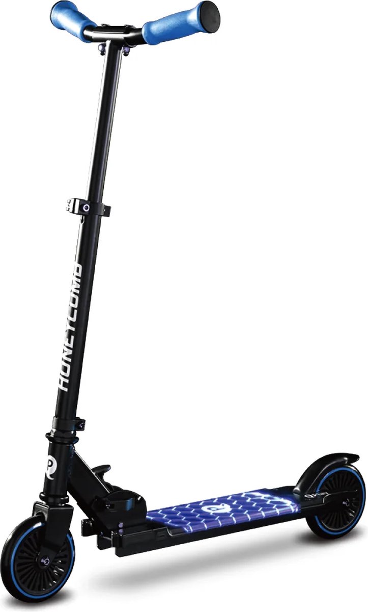 Qplay Honeycomb Kinderstep - Step - lichtgevend Led - voor Jongens en Meisjes - 3 tot 12 Jaar - tot 50 kg - Aluminium - blauw Step kopen online