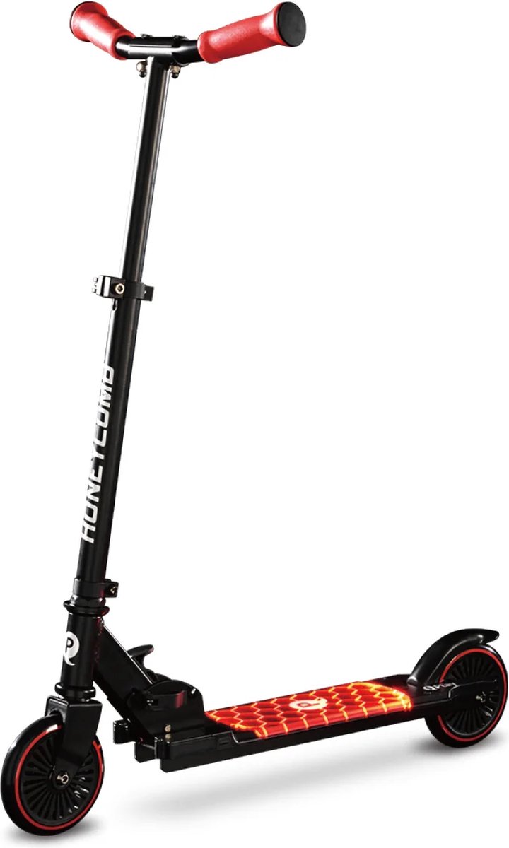 Qplay Honeycomb Kinderstep - Step - lichtgevend Led - voor Jongens en Meisjes - 3 tot 12 Jaar - tot 50 kg - Aluminium - Rood Step kopen online