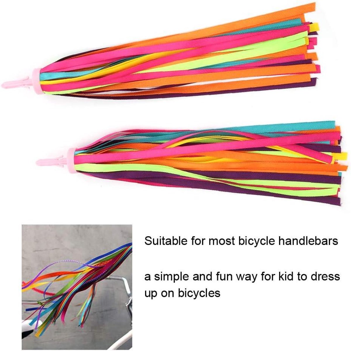 regenboog fietsstreamers kinderfiets handvatkunst kwast accessoires kleurrijk kinderen fietsgraad veelkleurig geschikt voor kinderen