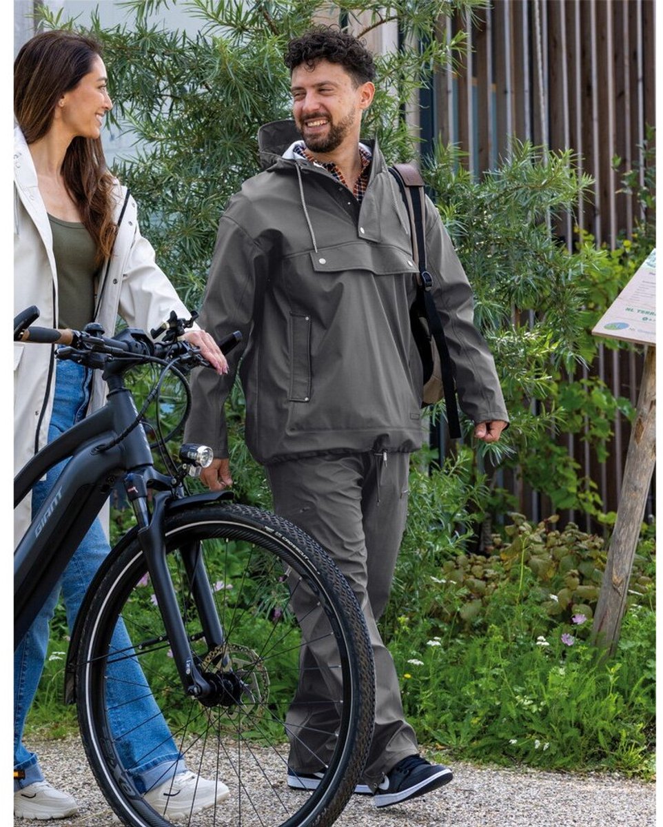 regenjas mirage rainfall closed jacket maat xl gemaakt van polyester soft touch earl grey