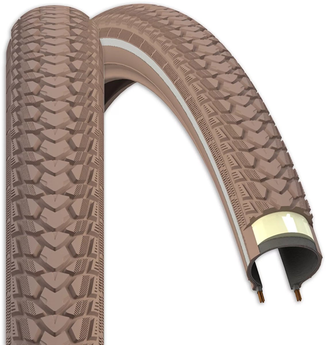 rexway buitenband 3 5mm anti lek reflectie 28x1 75 bruin