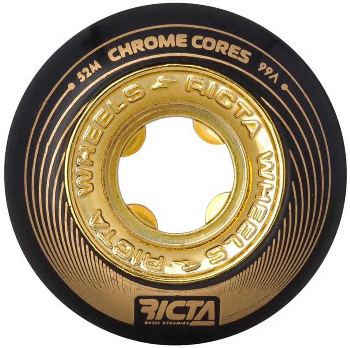 ricta chrome core skateboardwielen goud 52 mm 99a