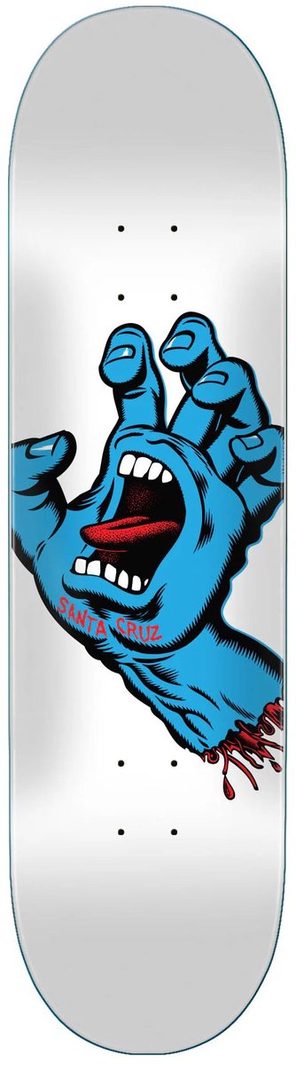 santa cruz screaming hand 8 25 skateboard deck white