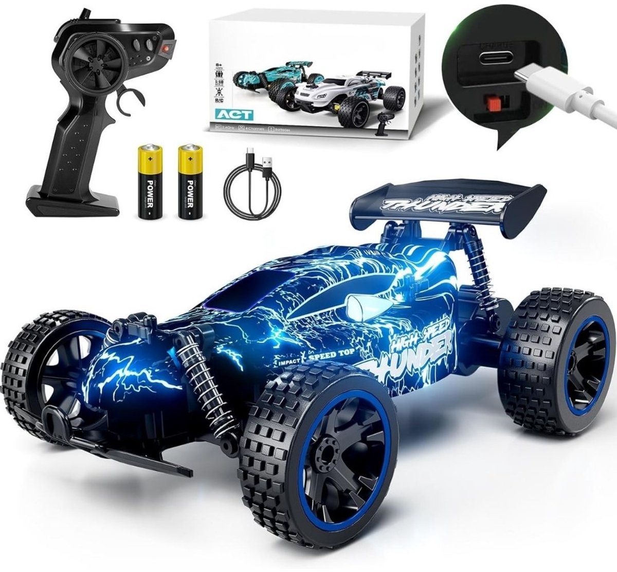 SCH® Elektrische Auto voor Kinderen Accu - Elektrische Auto - Elektrische Kinderauto - Lichtblauw- 3cm x 2cm x 1cm Accuvoertuig kopen online