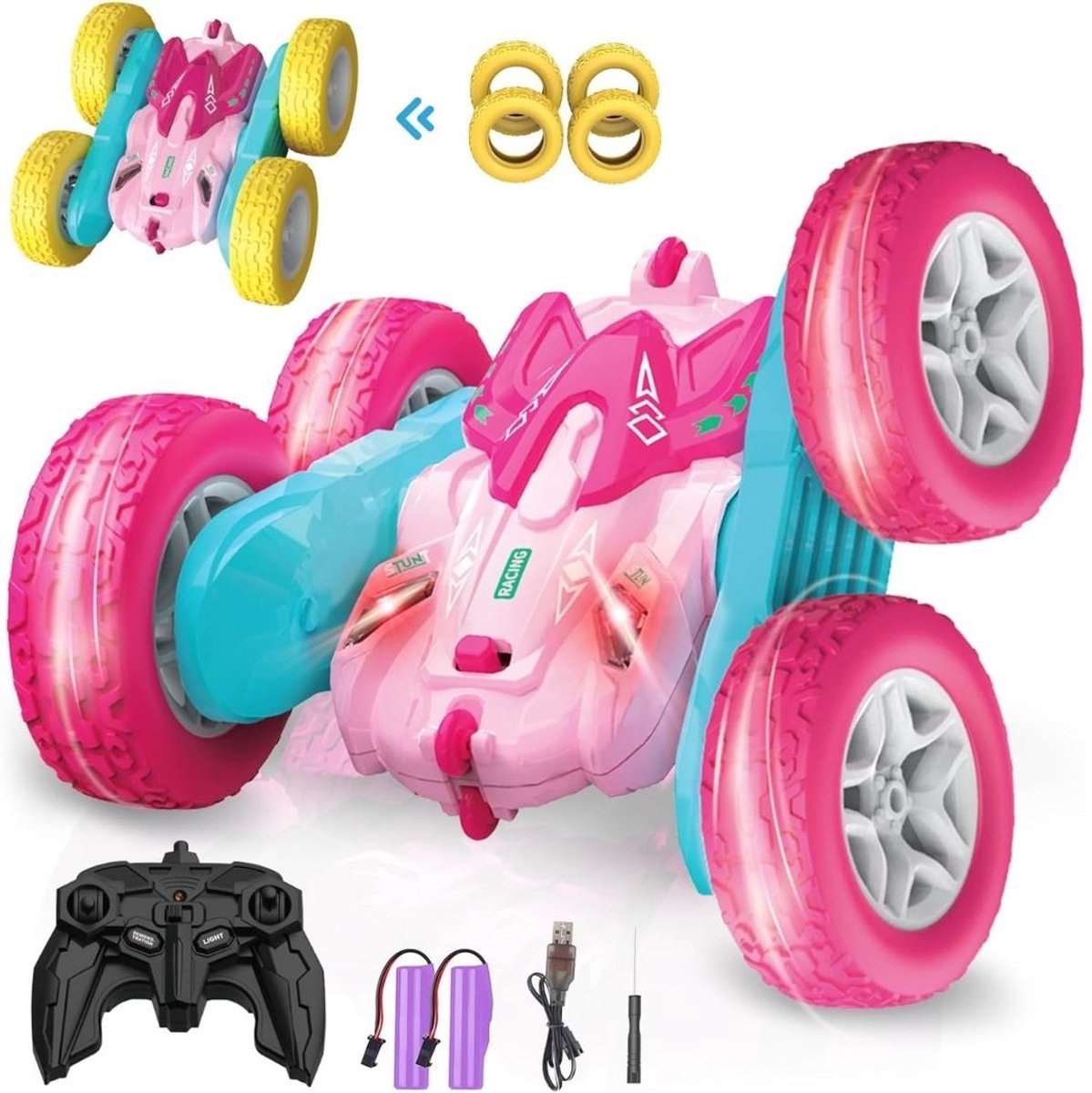 SCH® Elektrische Auto voor Kinderen Accu - Elektrische Auto - Elektrische Kinderauto - Roze- 15cm x 10cm x 5cm Accuvoertuig kopen online