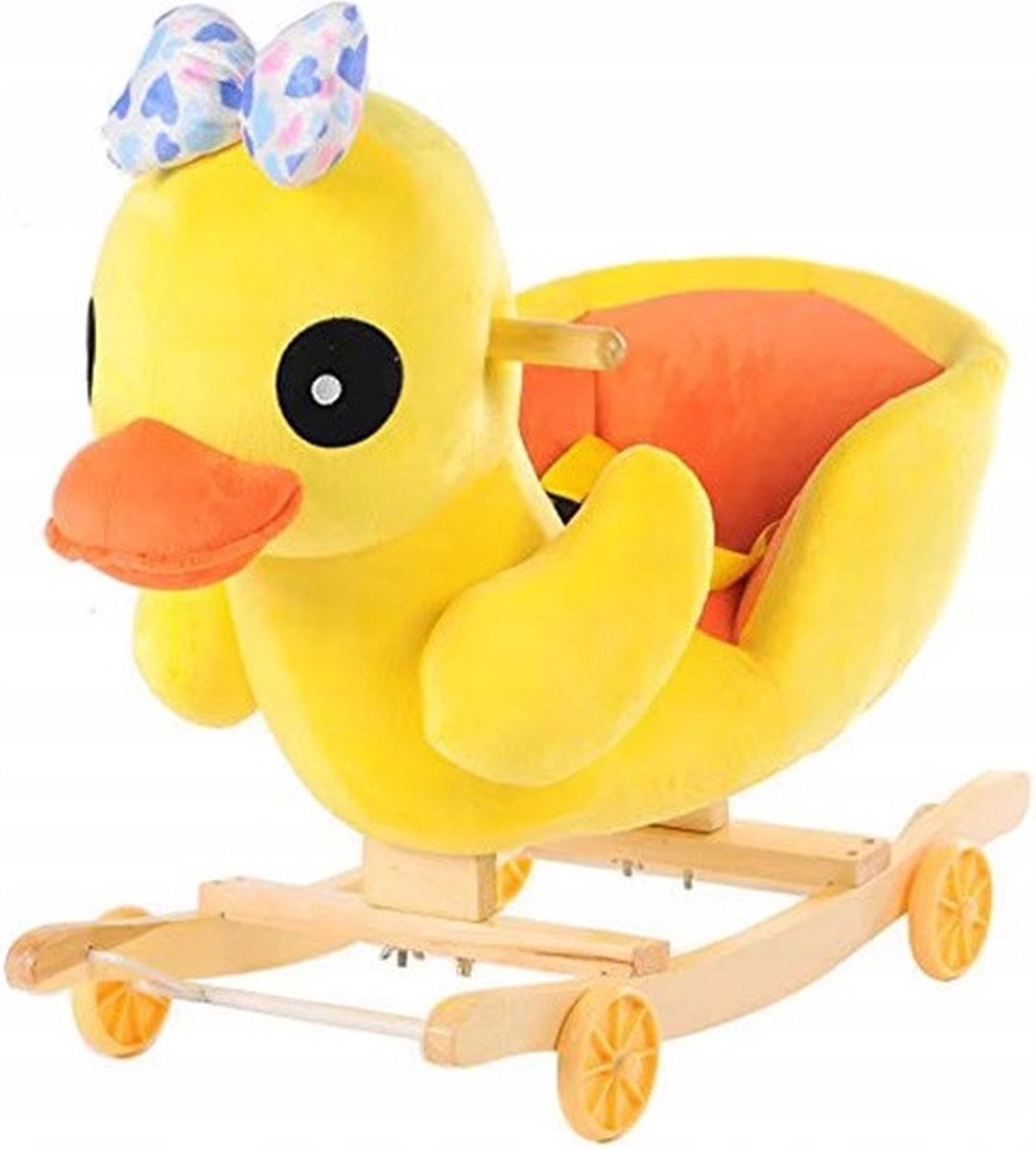 schommeleend 2 in1 schommeldier met wielen babyschommel met veiligheidsgordel en geluidsfunctie