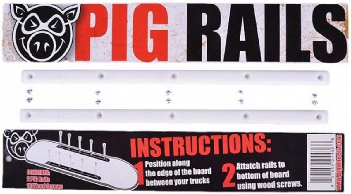 set van 2 skateboard rails voor trick uitvoering inclusief schroeven