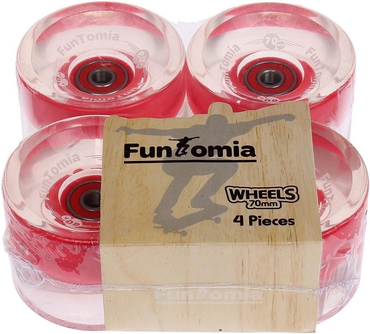 Set van 4 LED Longboard/Skateboard Wielen 70x51mm 80A met ABEC-9 Lagers en Spacers Skateonderdeel kopen online