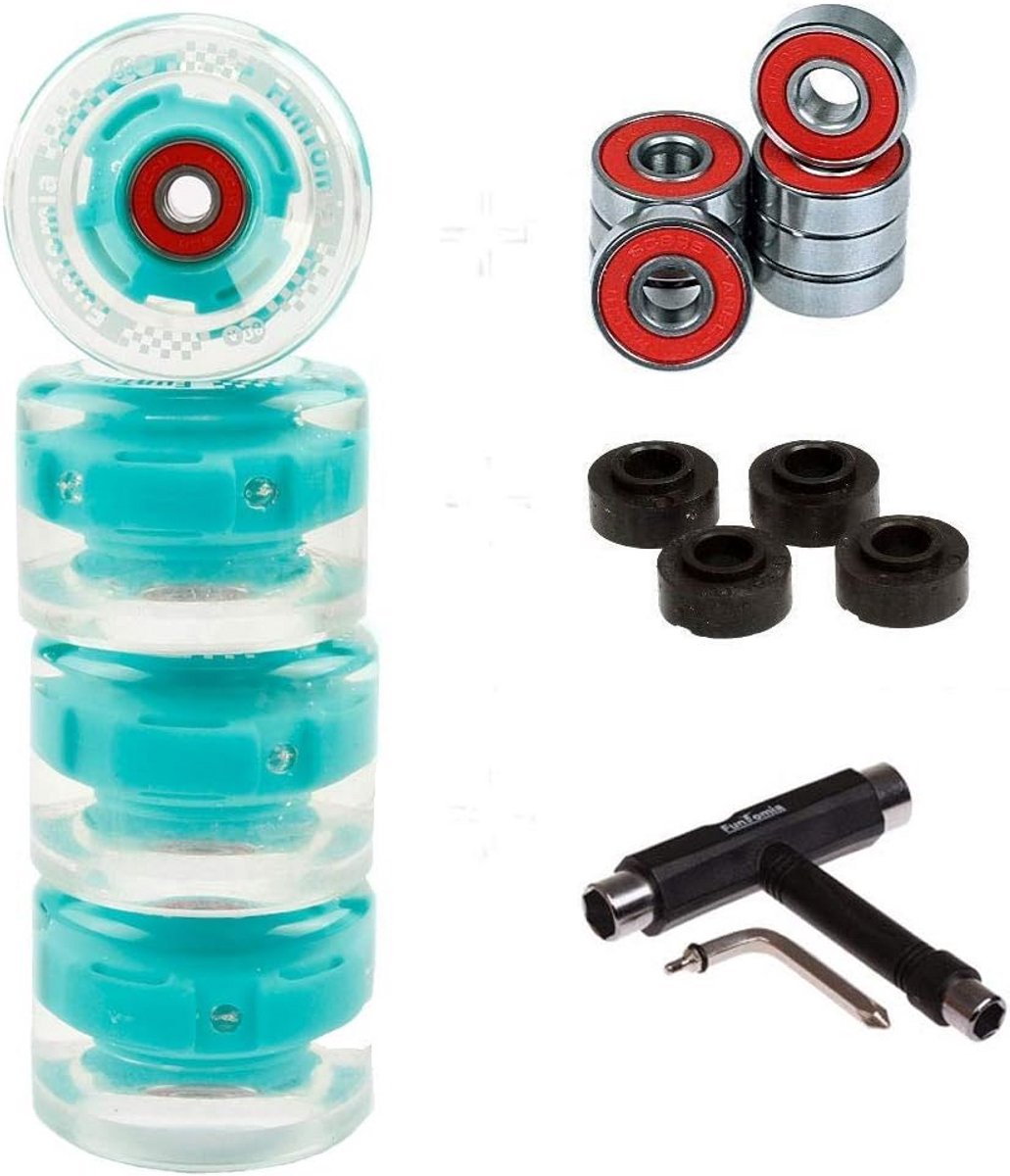 Set van 4 LED Skateboard en Longboard Wielen 65x45mm 80A met ABEC-11 Kogellagers en Afstandhouders Skateonderdeel kopen online