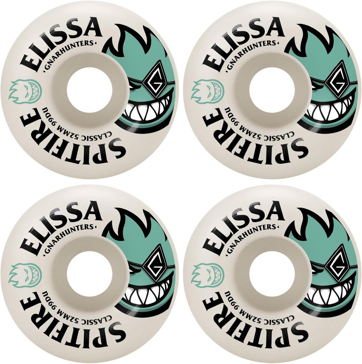 Set van 4 Skateboard Wielen 52mm 99a (Classic) Skateonderdeel kopen online