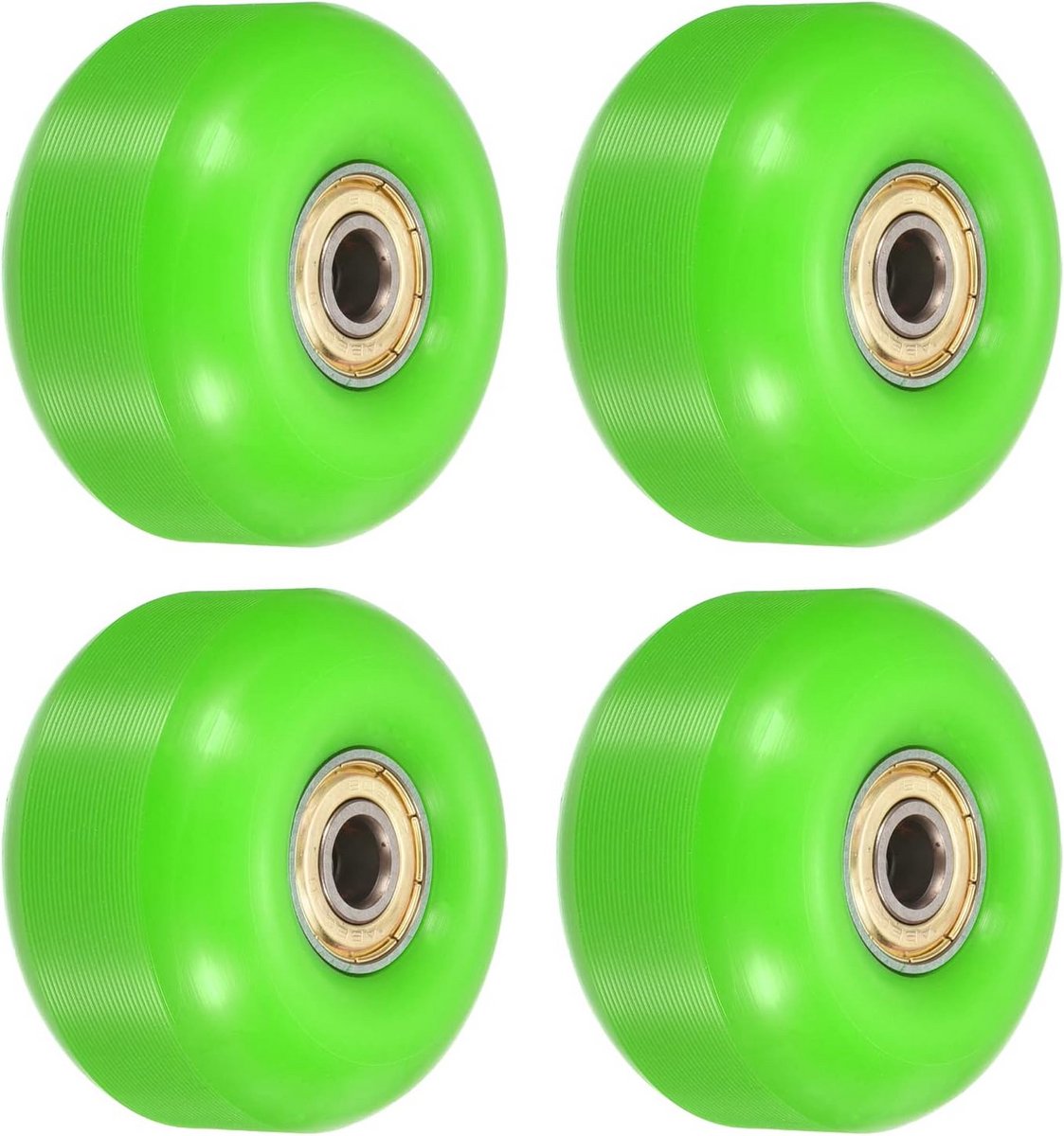set van 4 skateboard wielen 52mm met lagers cruiser wielen 95a voor straat onderhoud groen goud