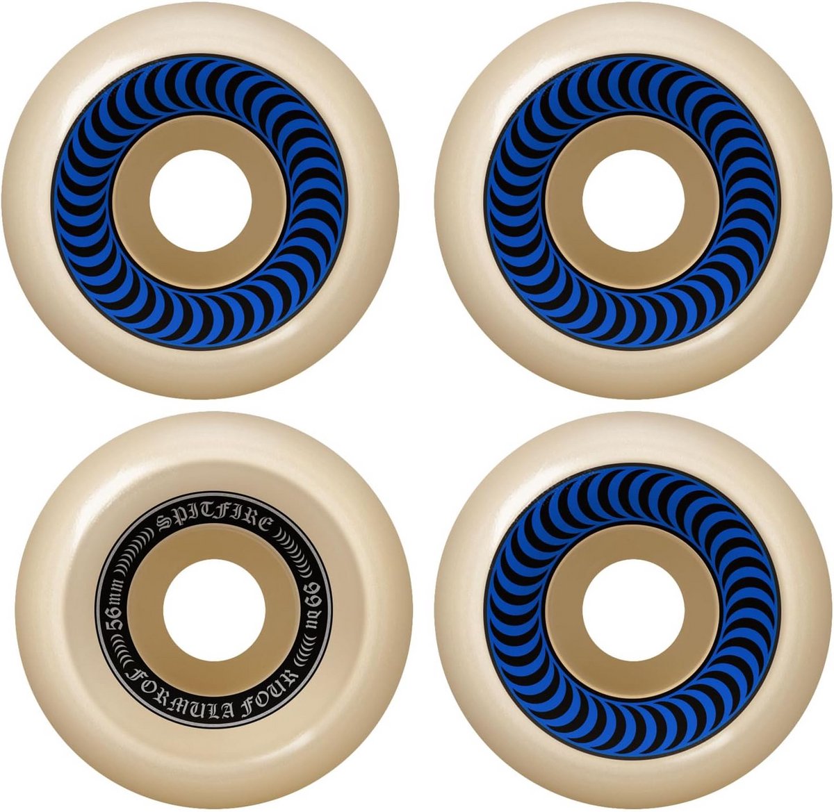 set van 4 skateboard wielen 55mm hoge kwaliteit urethaan geschikt voor alle terreinen