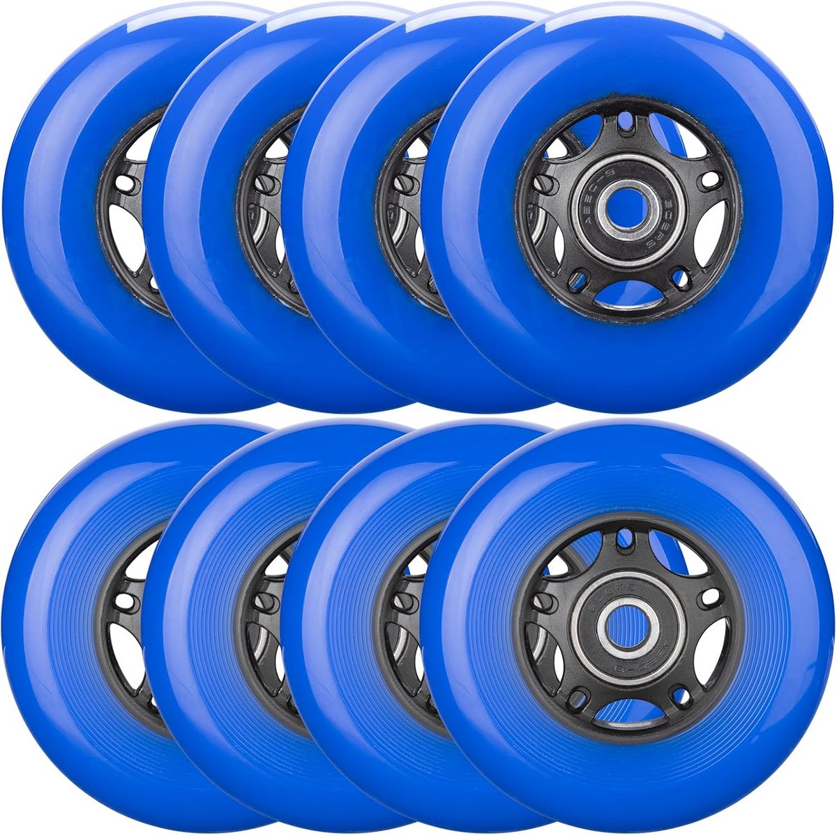 set van 8 vervangende inline skate wielen 85a met abec 9 lagers voor skate scooter en bagage reparatie diverse maten