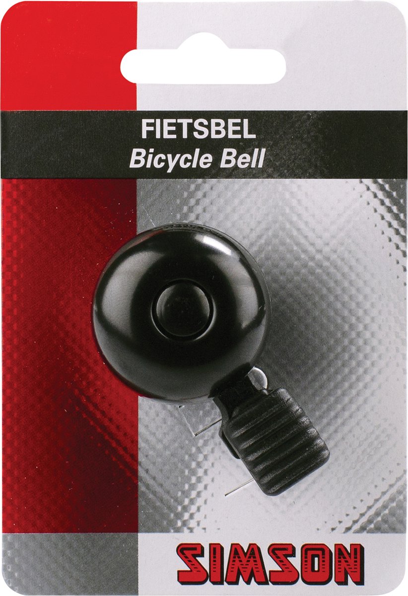 simson mini fietsbel 32mm sportief design zwart kunststof bevestiging