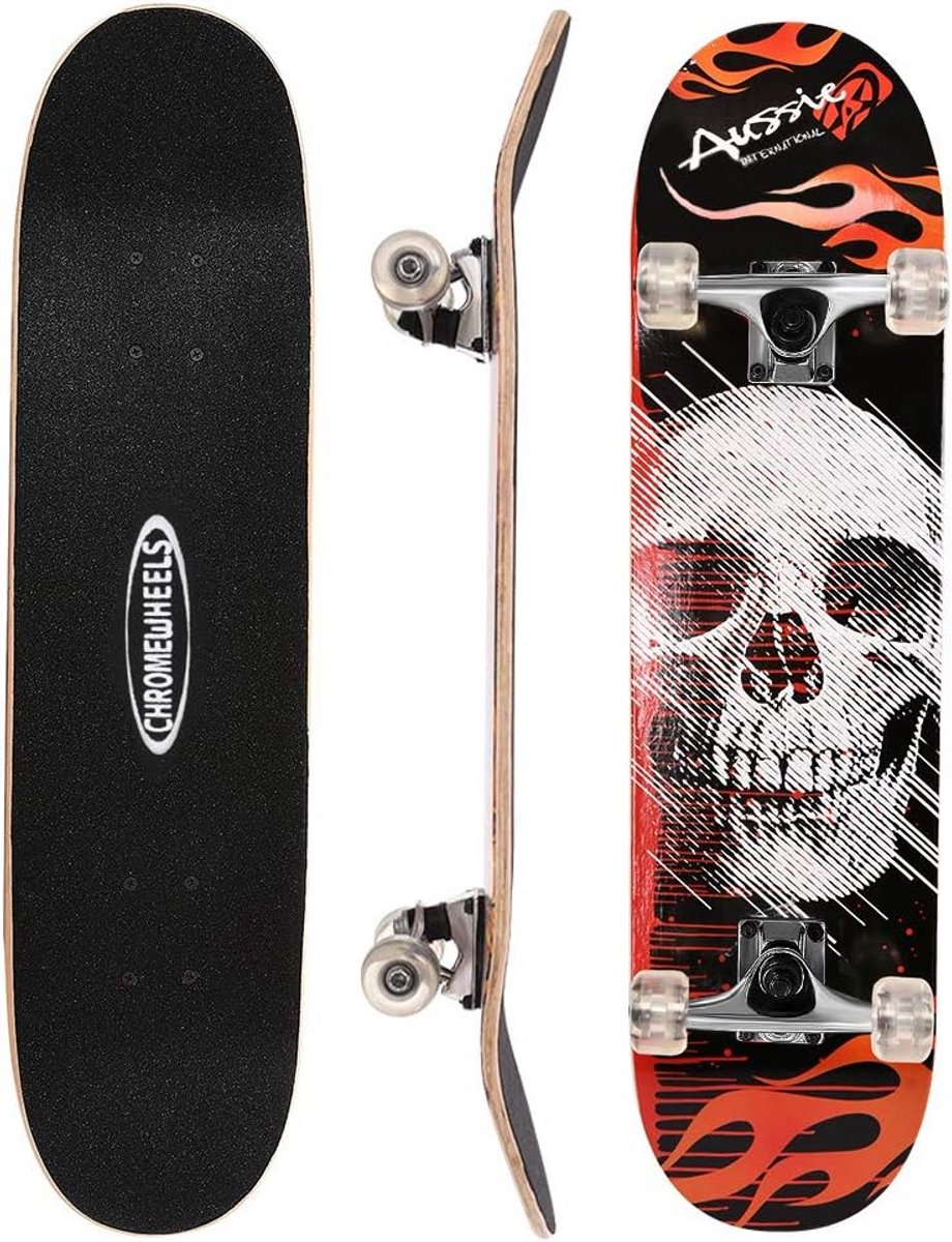 Skateboard 31 inch Dubbele Kick Cruiser Longboard - 8 Lagen Esdoorn Hout voor Kinderen en Beginners Skateonderdeel kopen online