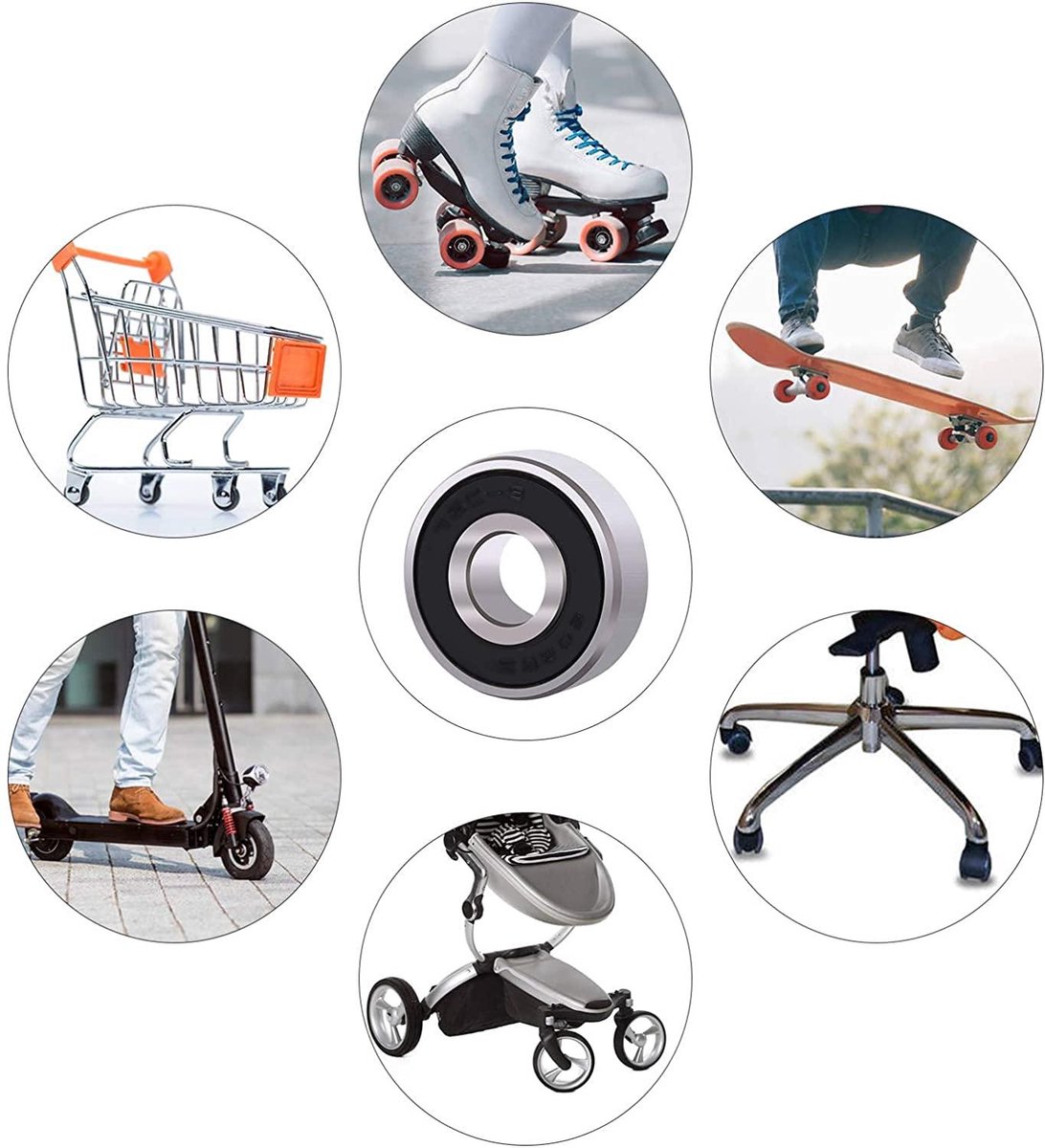 skateboard kogellagers 10 stuks metalen miniatuurkogellagers 608 2rs voor longboard en motor duurzame diepe rubber verzegeling