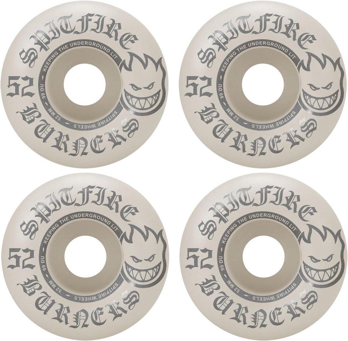 skateboard wielen 52mm 99a wit zilver hoge kwaliteit street park