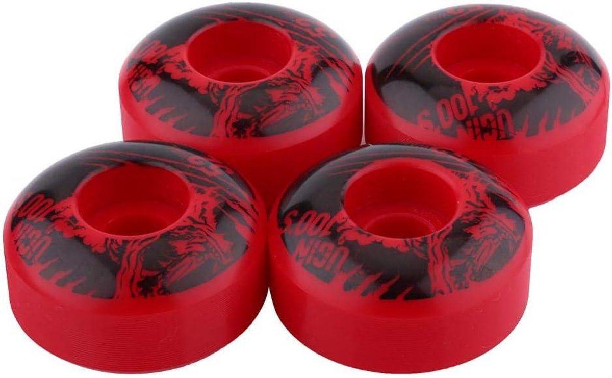 skateboardwielen set van 4 stuks 52 x 30 mm cruiser longboard rood duurzame pu wielen voor outdoor skaten