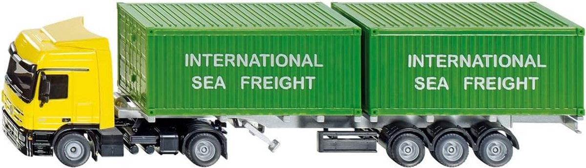 speelgoed vrachtwagen met 2 zeecontainers schaal 1 50
