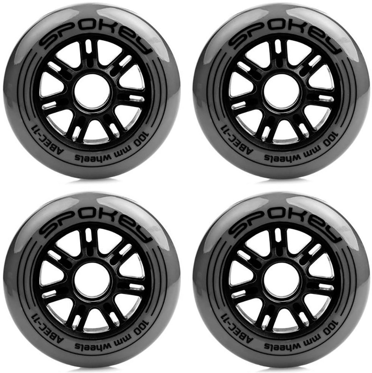 Spokey Pu 100 Mm Skateboardwielen Zwart Skateonderdeel kopen online