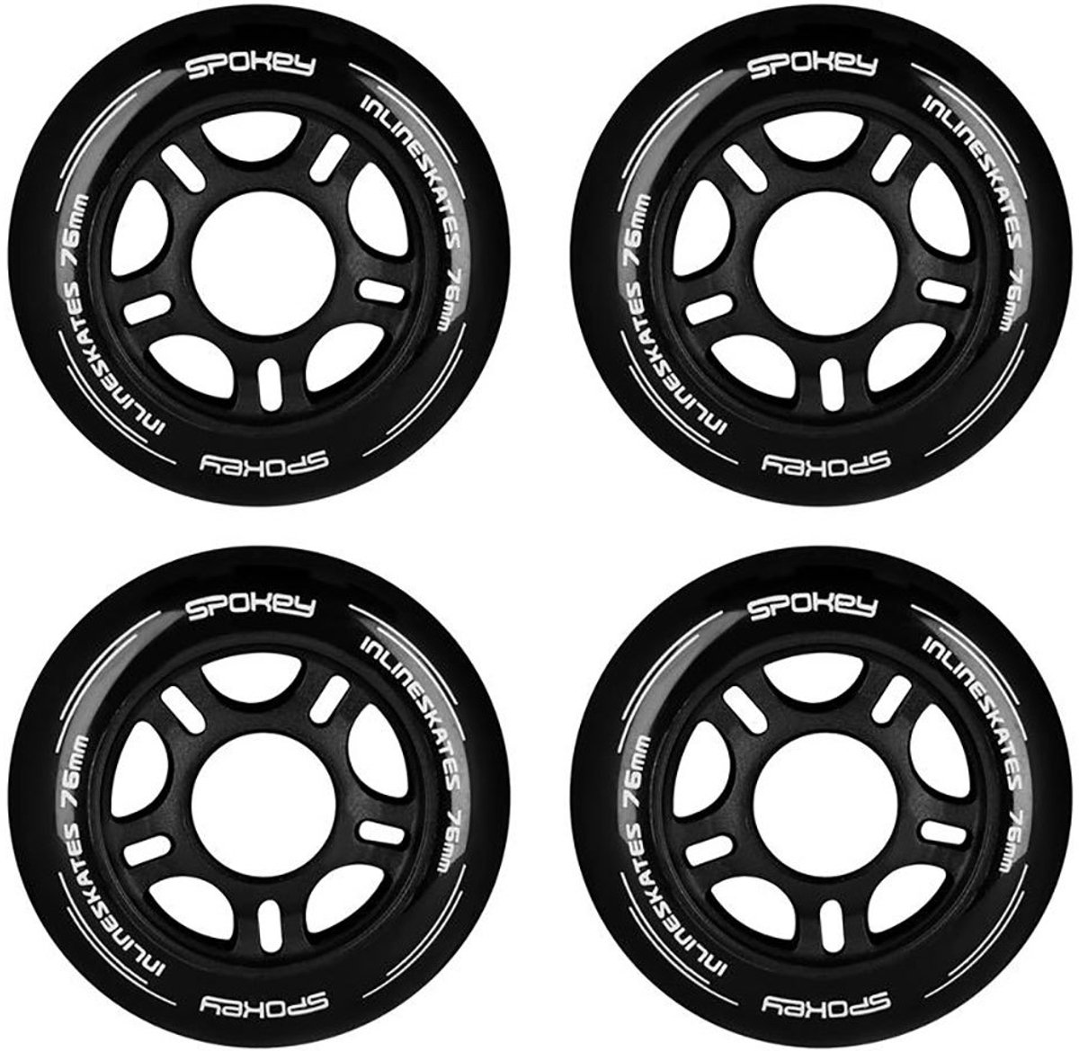 spokey pu 76 mm skateboardwielen zwart 76 x 24 mm