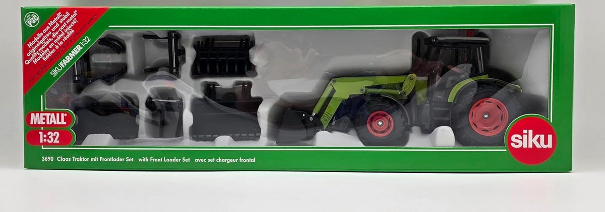 sterke tractor met voorlader voor boerderijwerk en spelen