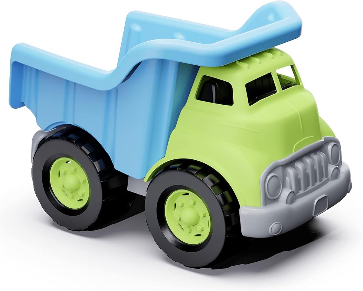 stevige kiepwagen speelgoed groen blauw eco vriendelijk