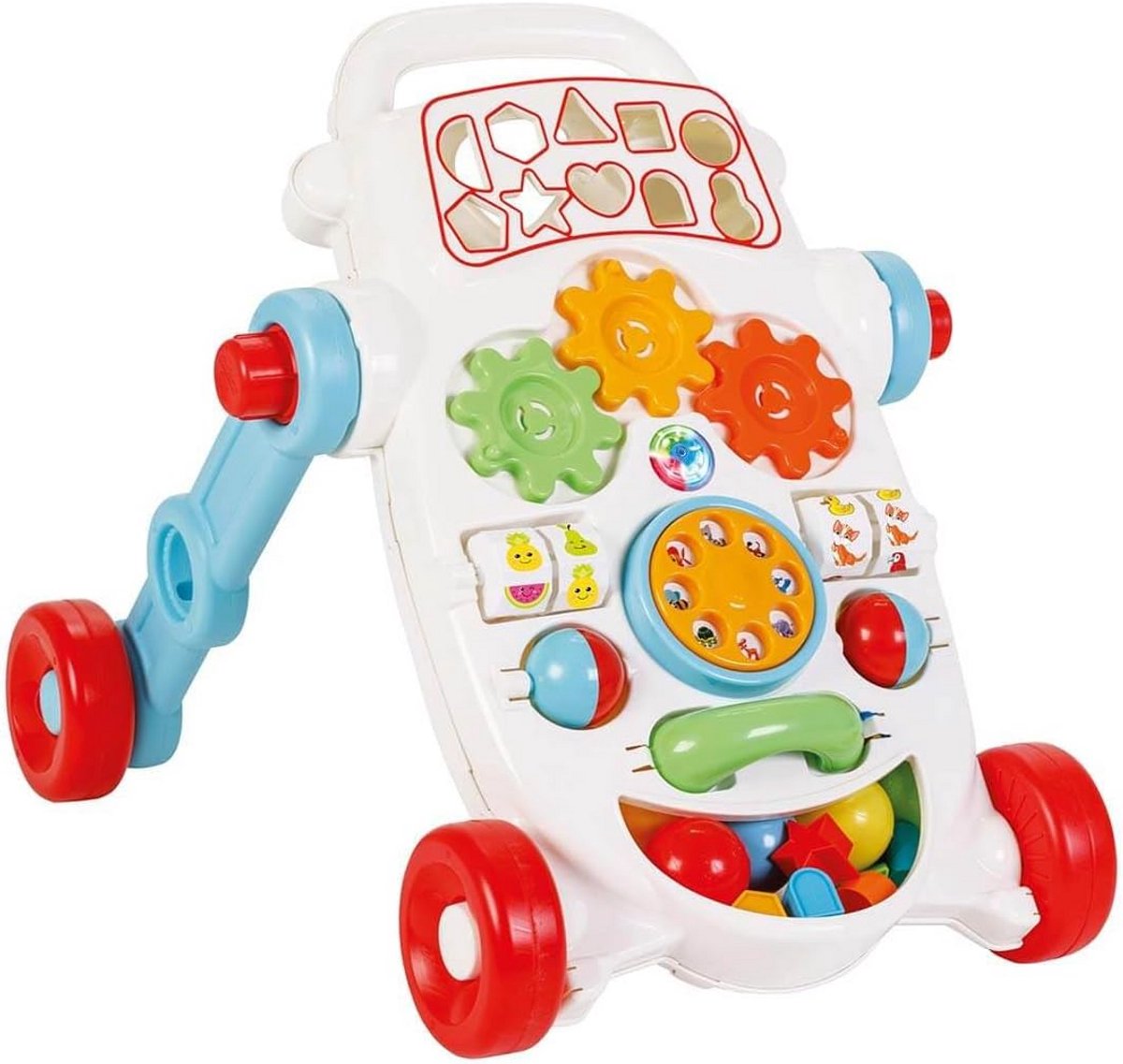 Stevige Loopwagen voor Kinderen met Geluid en Speeltjes Speelgoedkruiwagen kopen online