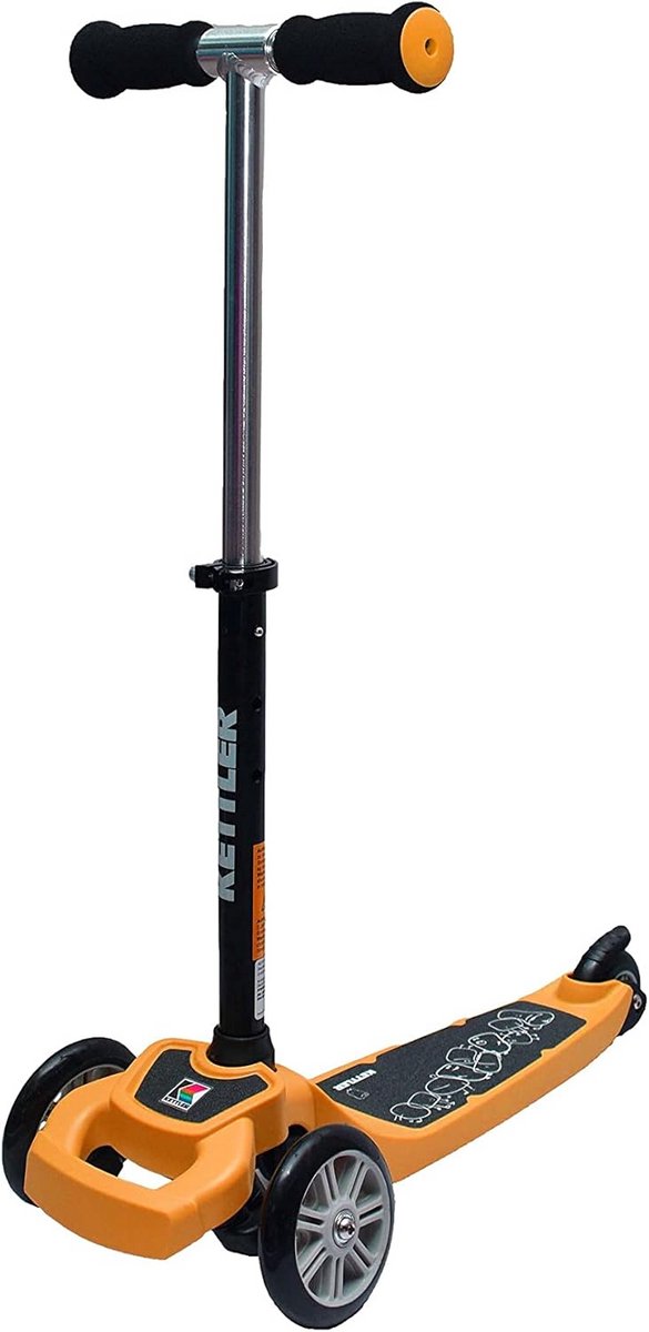 stevige oranje driewieler loopfiets voor kinderen vanaf 3 jaar inklapbaar