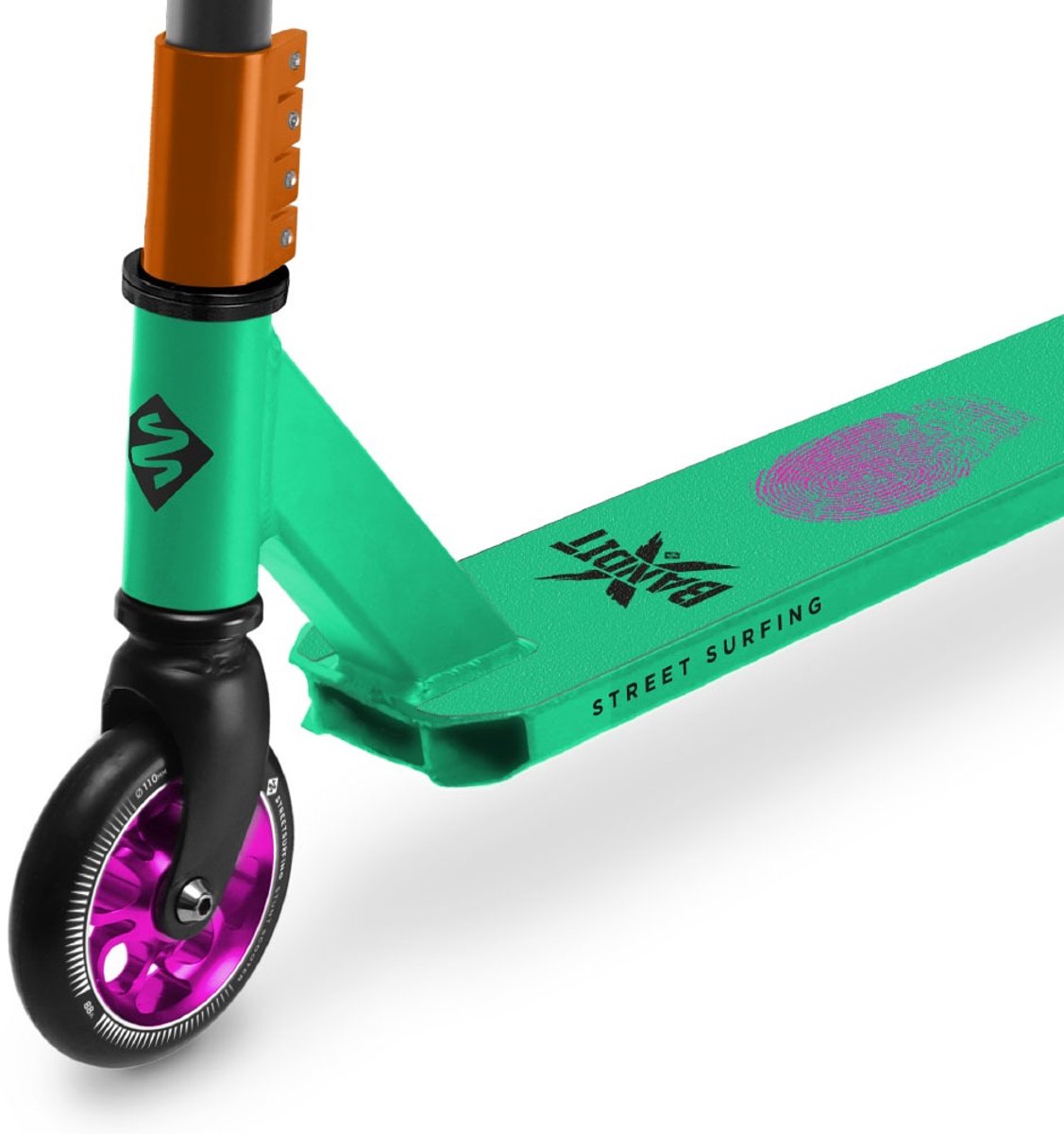 Street Surfing - Bandit X Stuntstep - Busted Green - 110mm Wielen Step kopen online