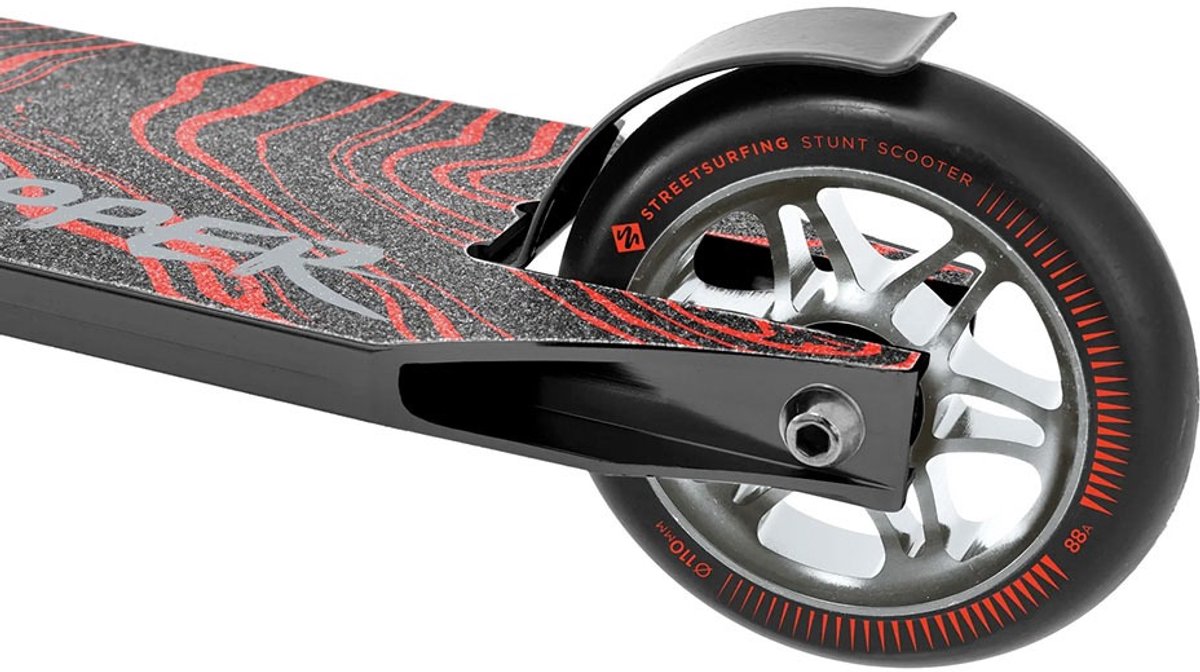 street surfing ripper stuntstep bloody black 110mm wielen
