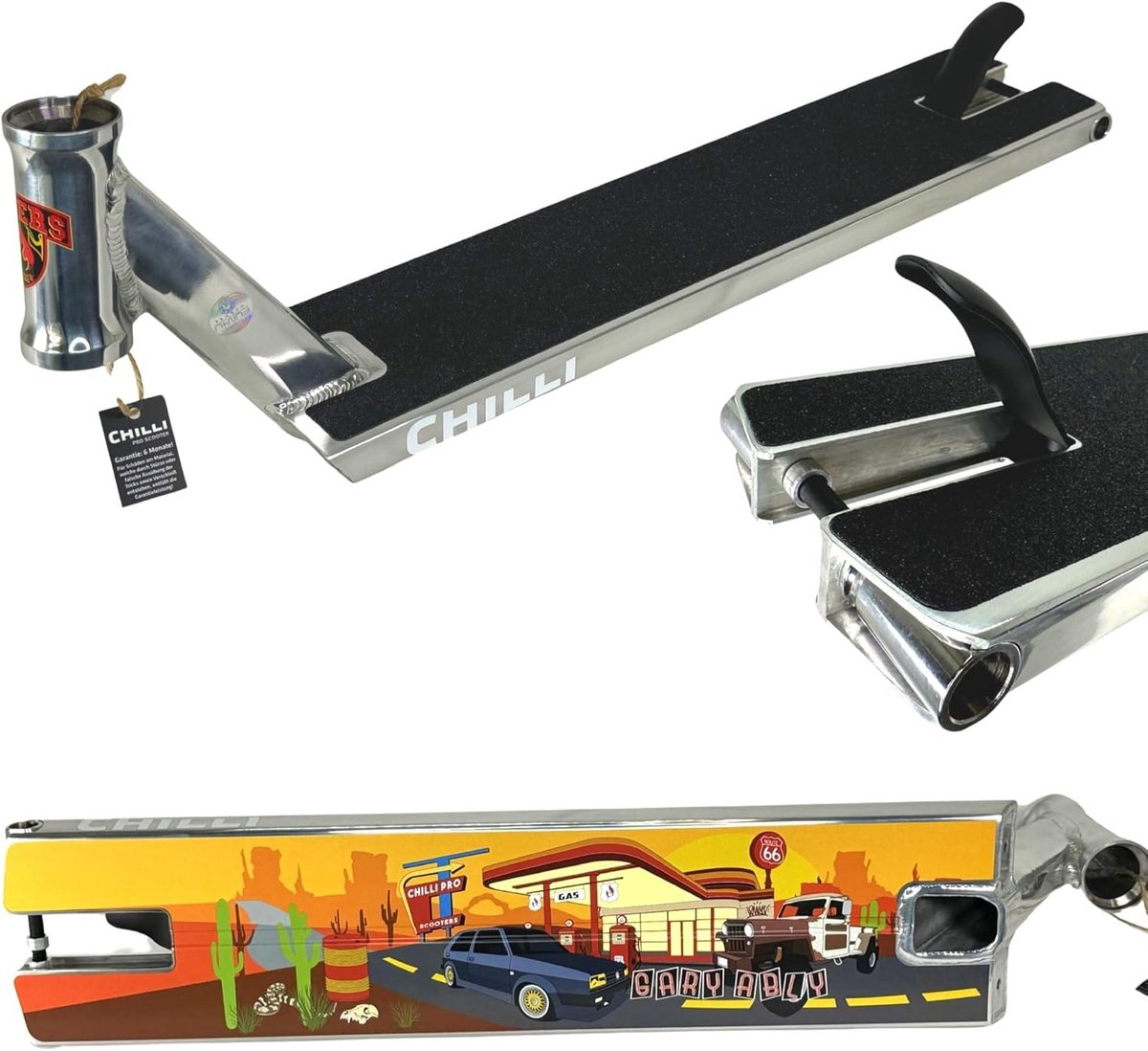 Stuntstep Deck Lichtgewicht Aluminium met GripTape voor Park en Street Skateonderdeel kopen online