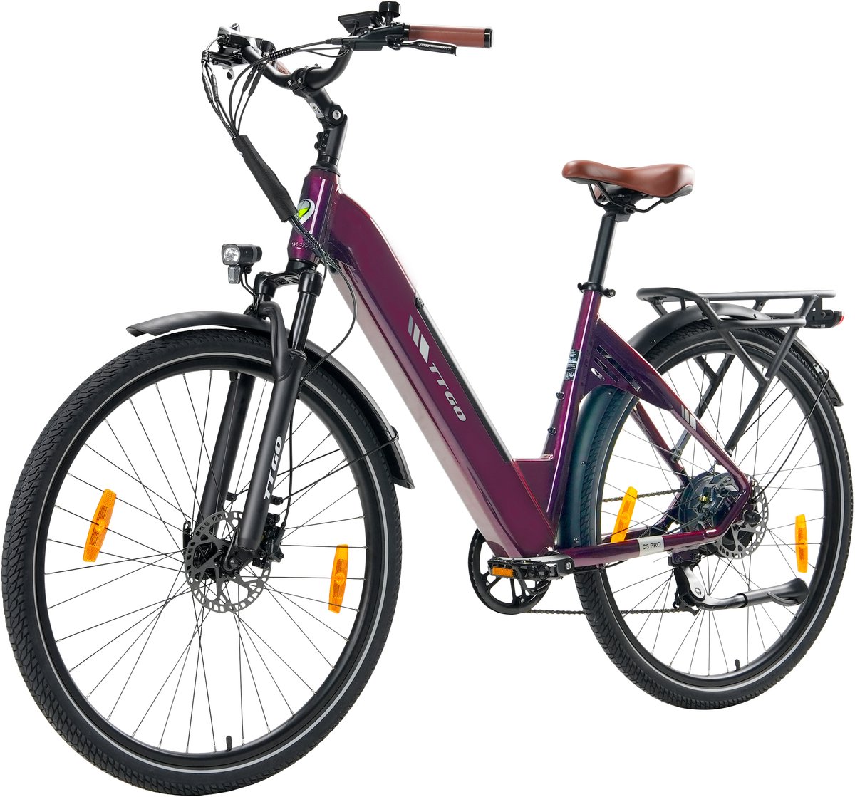 ttgo c3 pro elektrische fiets 250w motor 36v20ah accu max snelheid 25km u max bereik 80 120km 28 inch banden shimano 7 versnellingen rood