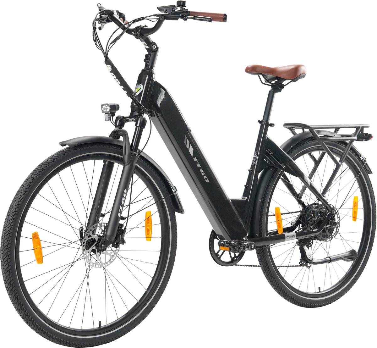 ttgo c3 pro elektrische fiets 250w motor 36v20ah accu max snelheid 25km u max bereik 80 120km 28 inch banden shimano 7 versnellingen zwart