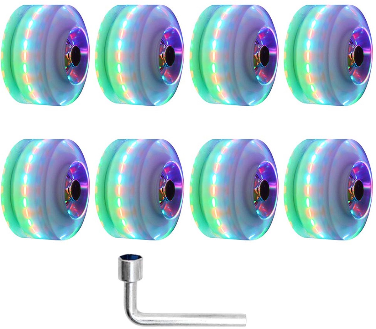 Unyqoos® Lichtgevende skatewielen set van 8 voor rolschaatsen en skateboards Skateonderdeel kopen online