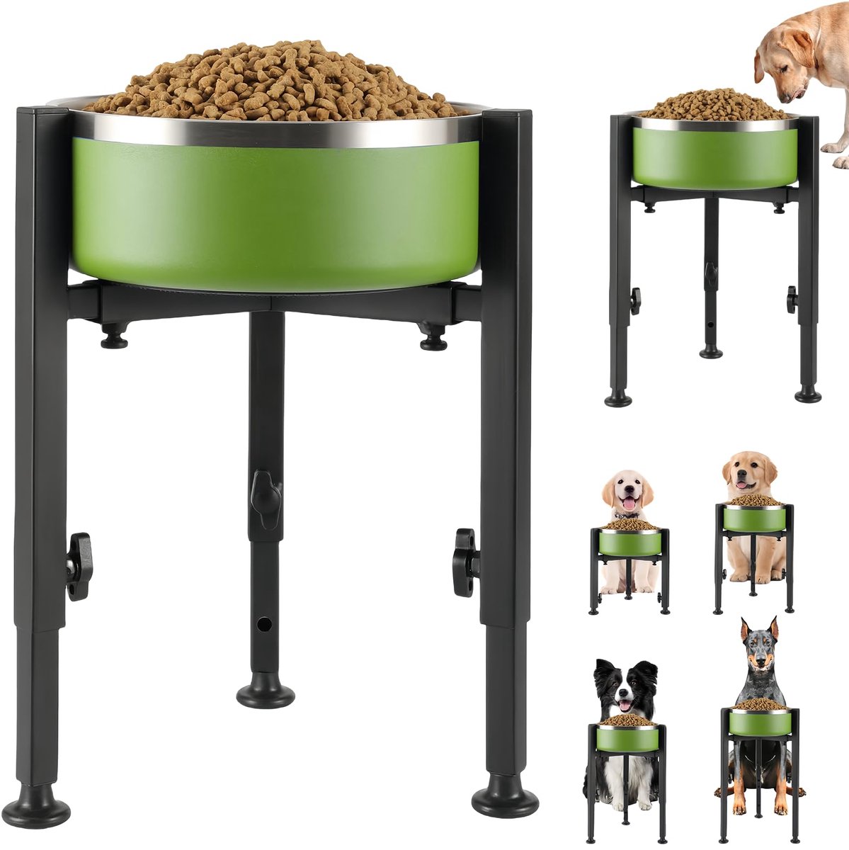 verhoogde hondenbakhouder in hoogte verstelbaar verhoogde metalen hondenbakstandaard voor kleine middelgrote en grote honden in hoogte en breedte verstelbaar zwart