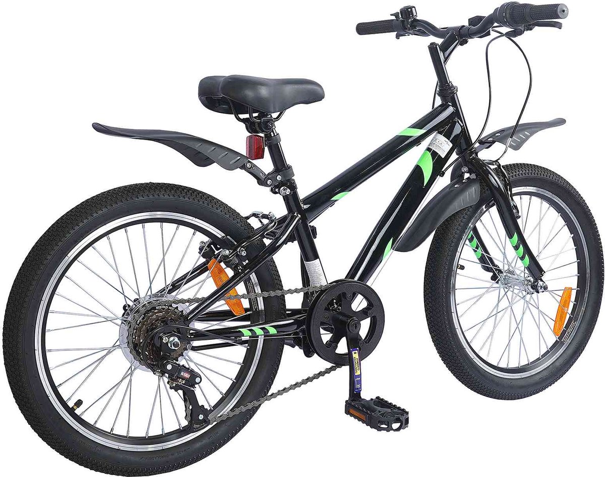 vidaXL - Kinderfiets - 20 - Inch - 6-Speed - voor - 6-11 - jaar - oud - Zwart Fiets kopen online