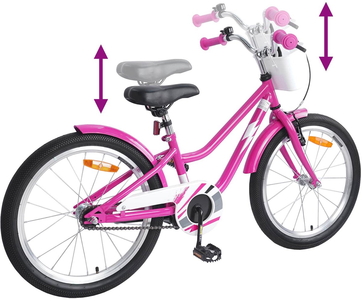 vidaxl kinderfiets 20 inch voor 6 11 jaar oud donkerroze