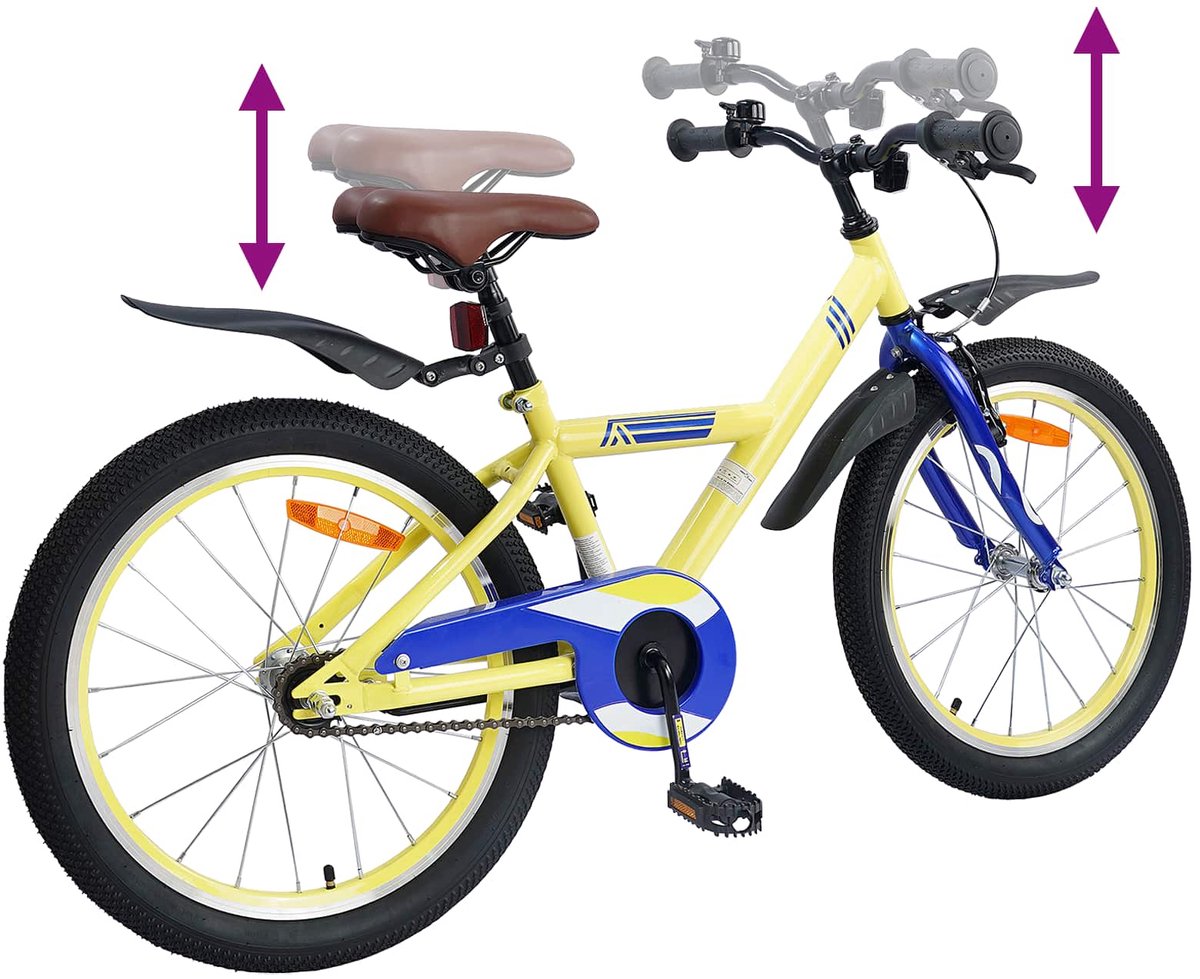 vidaxl kinderfiets 20 inch voor 6 11 jaar oud geel