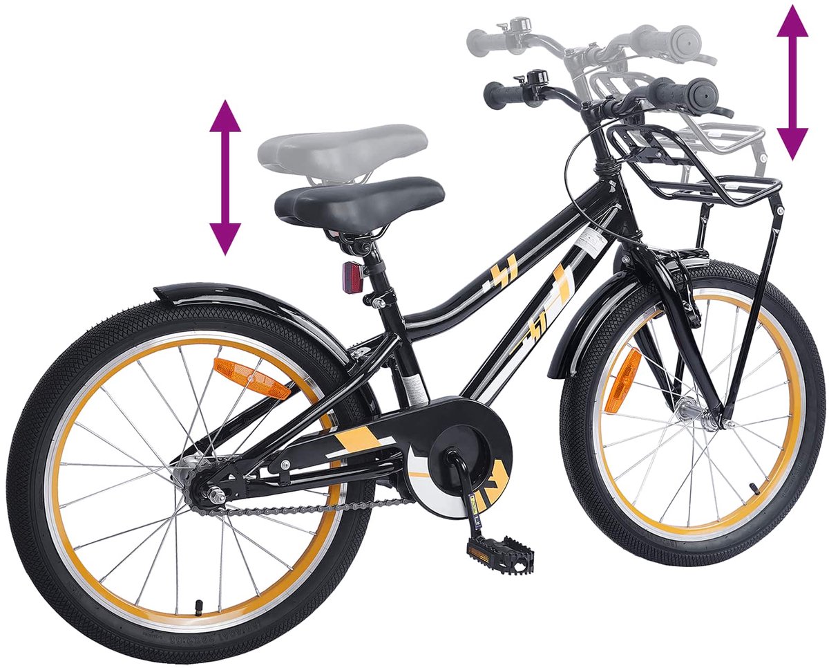 vidaxl kinderfiets 20 inch voor 6 11 jaar oud oranje zwart