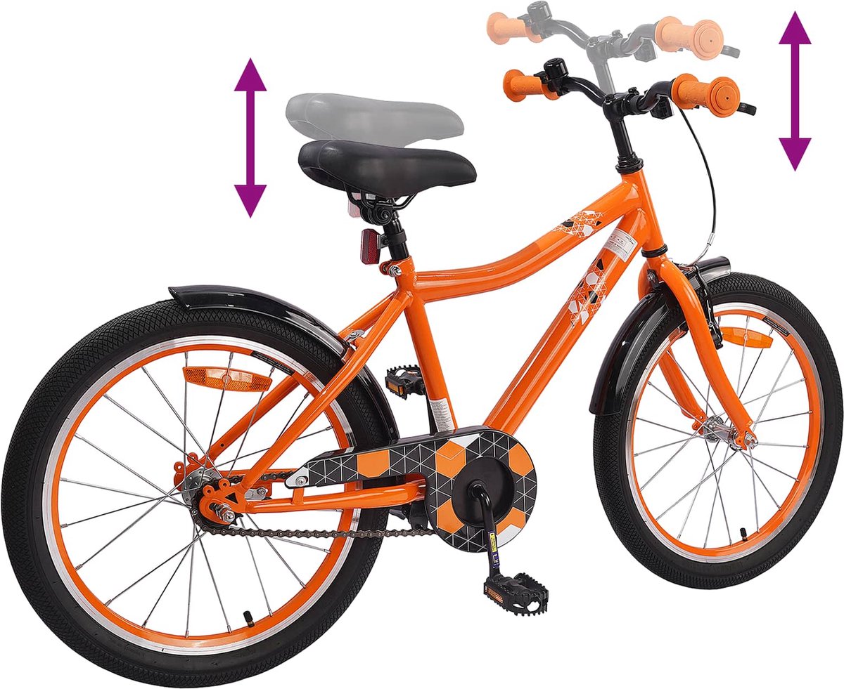vidaxl kinderfiets 20 inch voor 6 11 jaar oud oranje