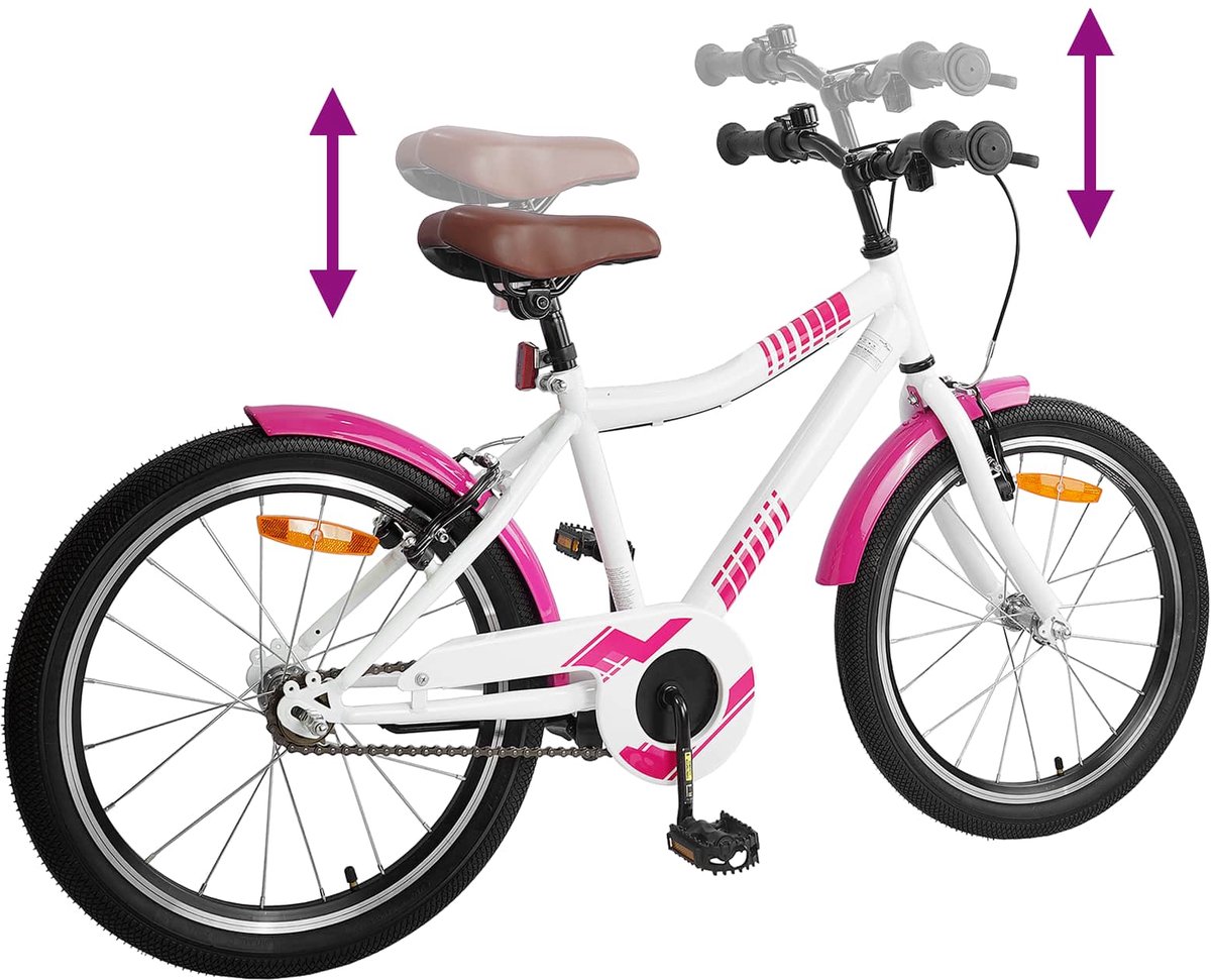 vidaxl kinderfiets 20 inch voor 6 11 jaar oud roze