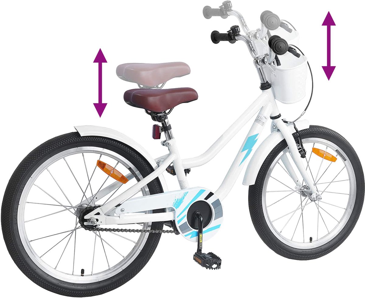 vidaxl kinderfiets 20 inch voor 6 11 jaar oud wit