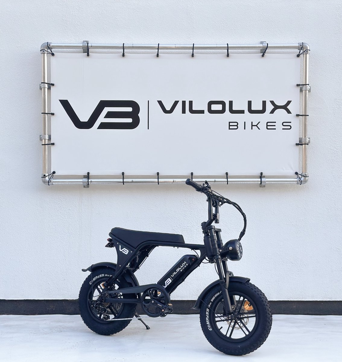 vilolux fatbike electrisch fatbike c80 mini 2025 model legaal rijklaar geleverd 16 inch niet opvoerbare fatbikes 2 jaar garantie hydraulische remmen alarm zwart