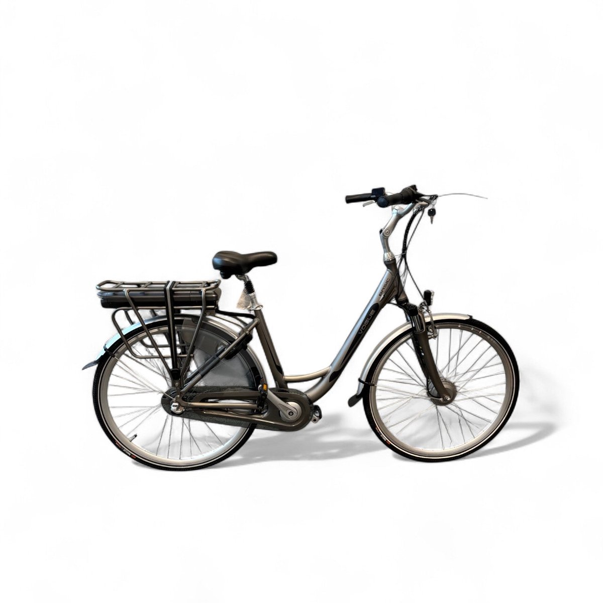 vogue basic elektrische fiets 3 versnellingen 13ah mat grijs