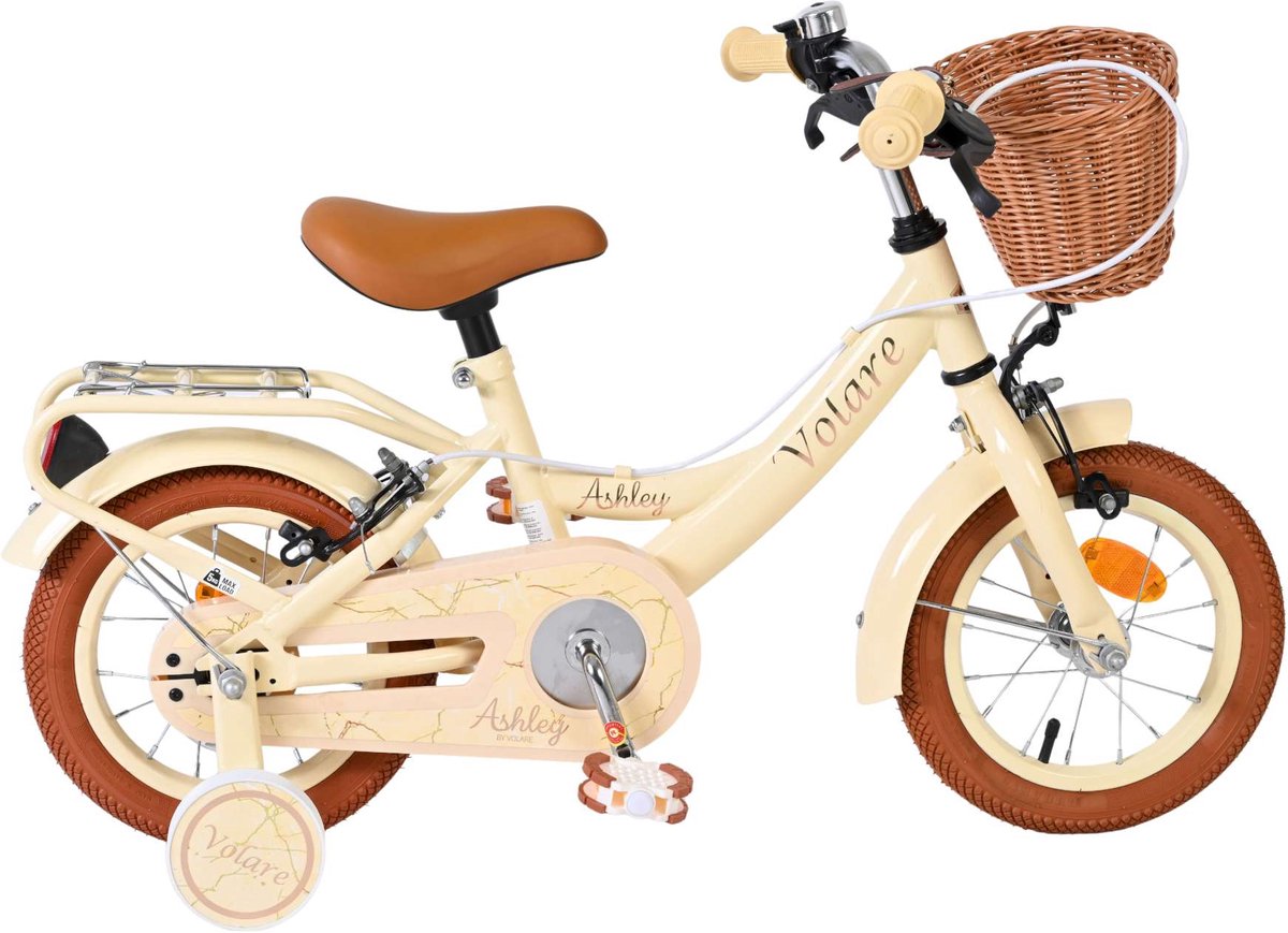 volare ashley kinderfiets meisjes 12 inch cr me twee handremmen