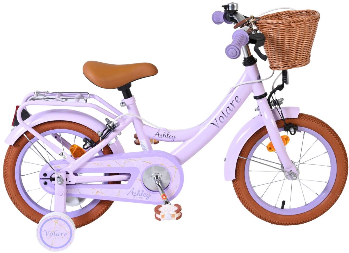 Volare Ashley Kinderfiets - Meisjes - 14 inch - Lila - Twee Handremmen Kinderfiets kopen online