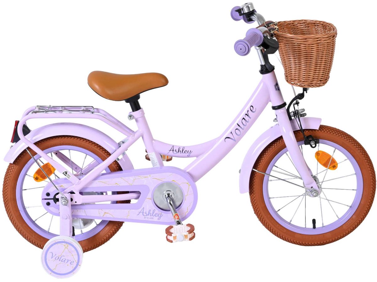 Volare Ashley Kinderfiets - Meisjes - 14 inch - Lila Kinderfiets kopen online