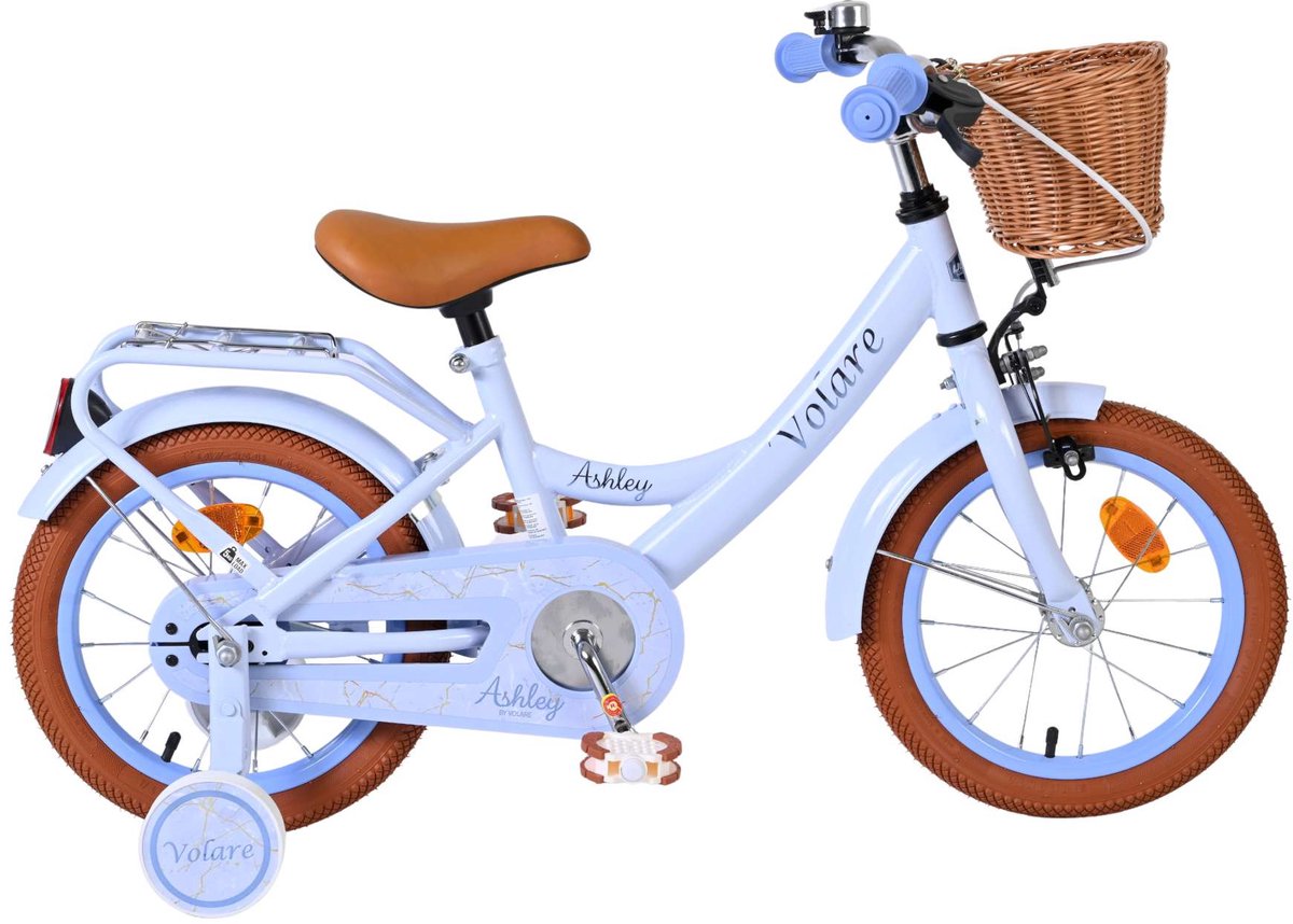 volare ashley kinderfiets meisjes 14 inch pastel blauw