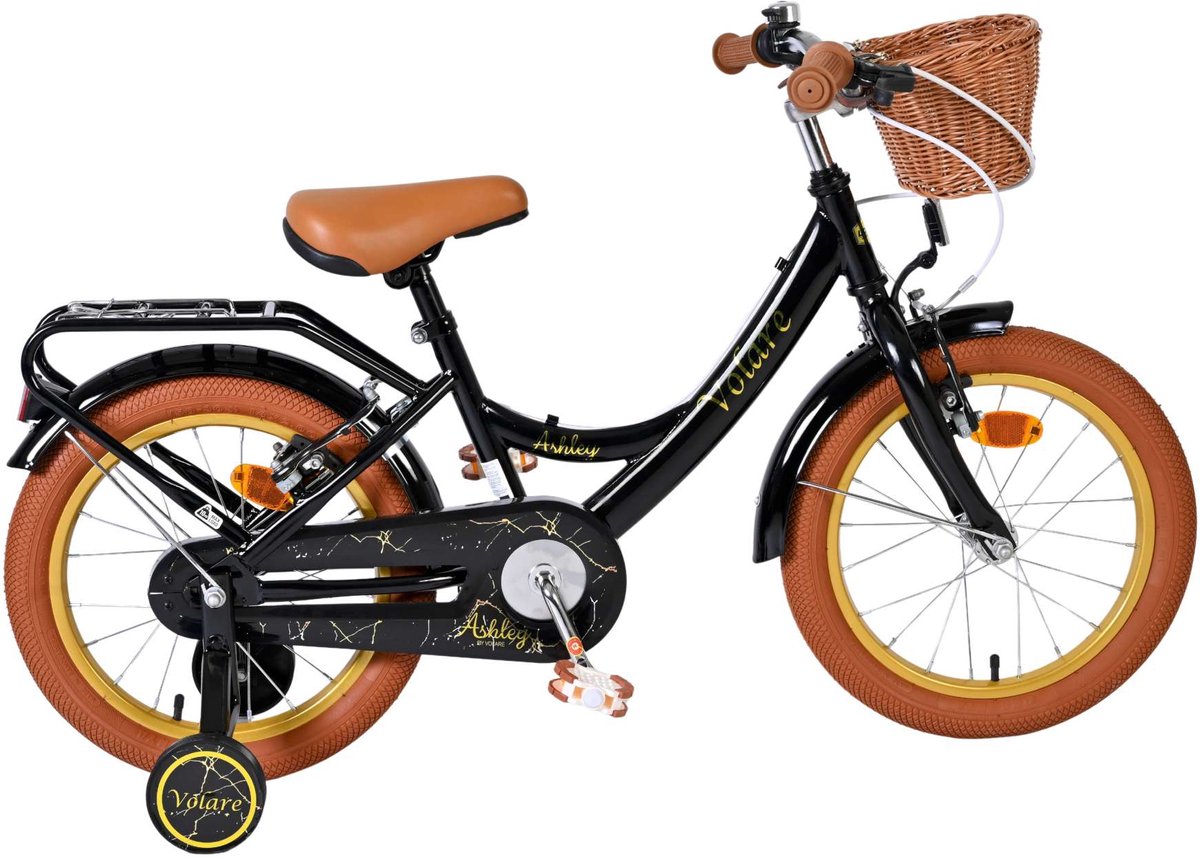 volare ashley kinderfiets meisjes 16 inch zwart twee handremmen